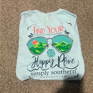 Simply Southern Light Blue Tee with Sunglasses Graphic